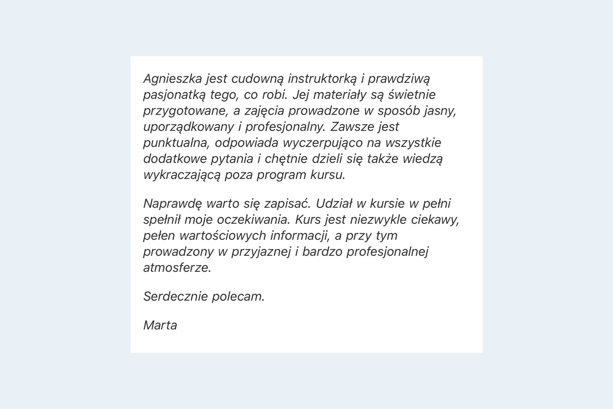 OPINIA KURS INSTRUKTORSKI A