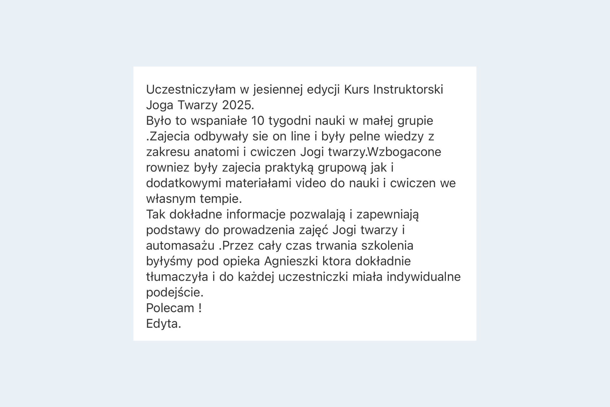 OPINIA KURS INSTRUKTORSKI AA